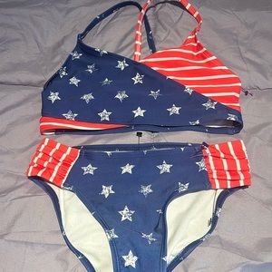 Art Class red white and blue bathing suit